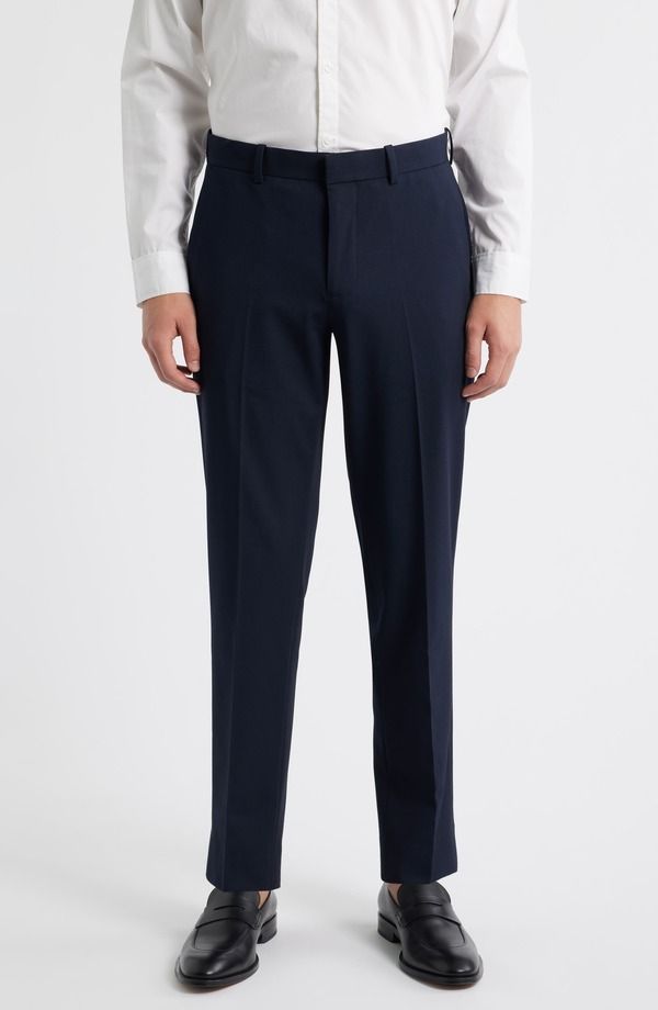 オープンエディット メンズ ボトムス カジュアルパンツ スリムフィット Open Edit Slim Fit Solid Flat Front Stretch Suit Pants Navy Night ネイビー