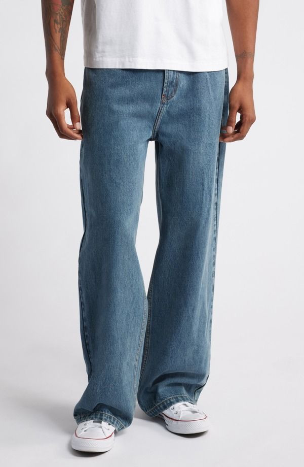 エルウッド メンズ ボトムス デニムパンツ ジーンズ Elwood Nonstretch Baggy Jeans Blue Haze ブルー