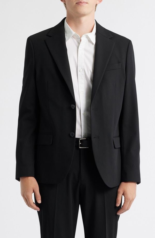 オープンエディット メンズ アウター ジャケット・ブルゾン スリムフィット Open Edit Slim Fit Solid Stretch Suit Jacket Black Caviar ブラック