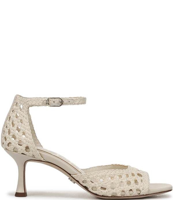 サムエデルマン レディース シューズ ヒール ラップワンピース サンダル アンクル Sam Edelman Peyton Woven Raffiankle Wrap Dressandals Modern Ivory アイボリー