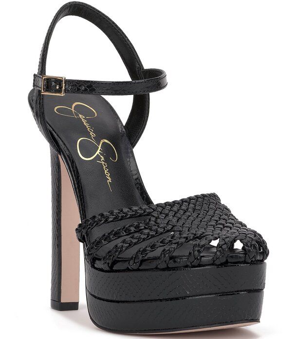 ジェシカシンプソン レディース シューズ ヒール プラットフォーム Jessica Simpson Inaia Braided Embossed Platform Pumps Black ブラック