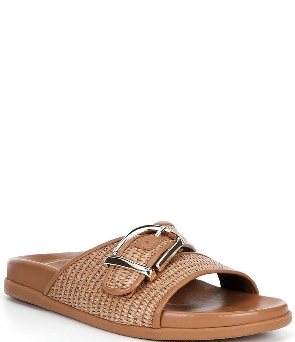 アントニオ メラーニ レディース シューズ パンプス サンダル Antonio Melani Abilene Raffia Buckled Flat Sandals Ibiza Nude