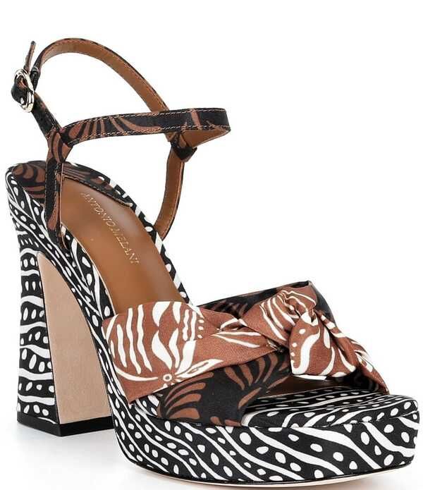 アントニオ メラーニ レディース シューズ サンダル プラットフォーム プリント Antonio Melani Renatabstract Print Platform Knot Dressandals Acacia TanBlack ブラック