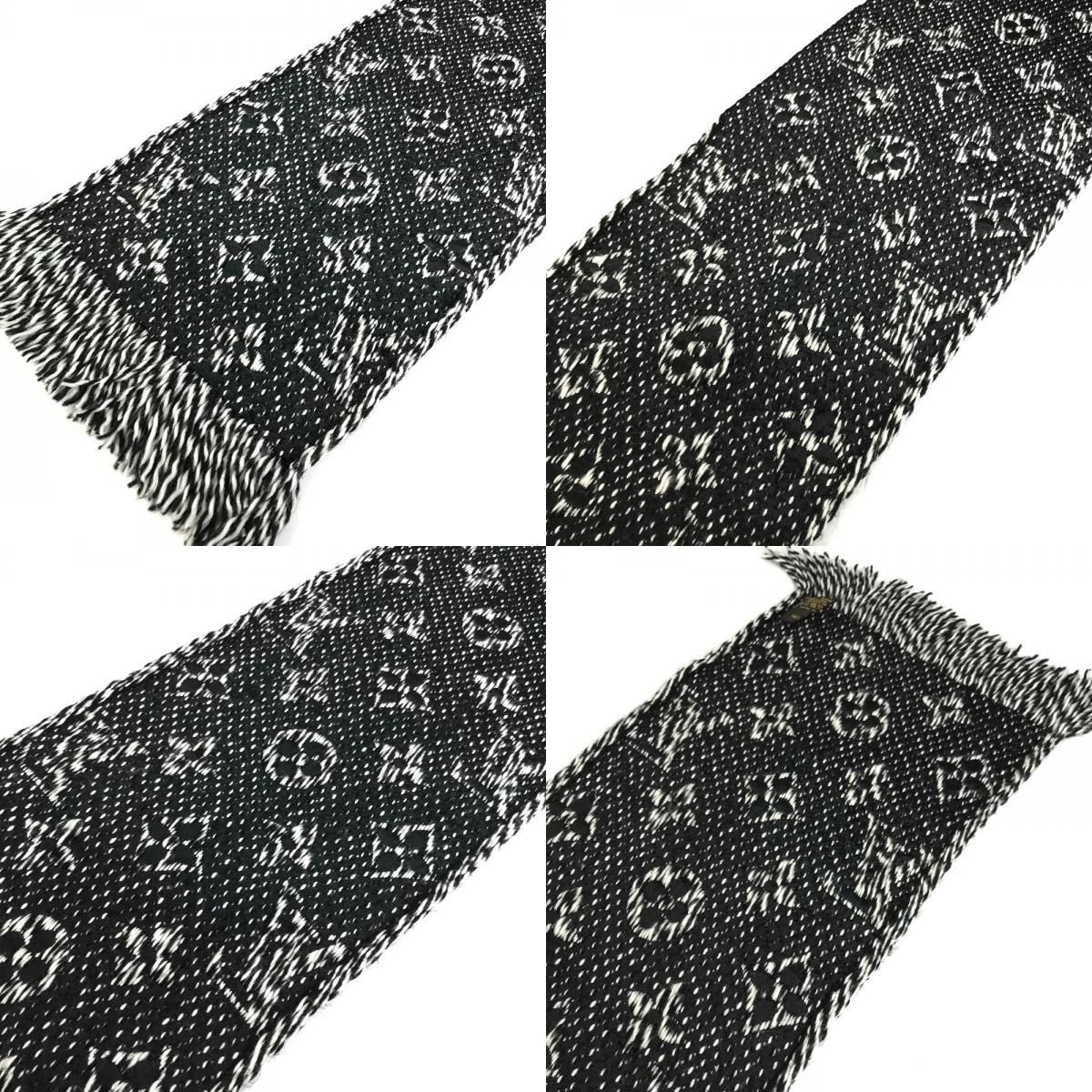 ☆ルイヴィトン マフラー☆エシャルプ ロゴマニア ミックス 白 黒 LOUIS VUITTON ルイヴィトン マフラー エシャルプ ロゴマニア ミックス