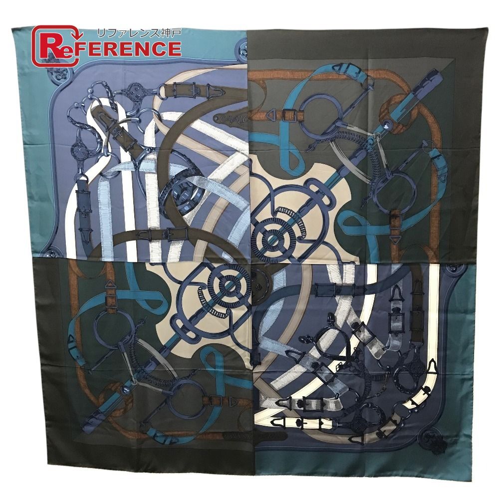 HERMES エルメス スカーフ カレ140 カレ 140 シルク ブルー