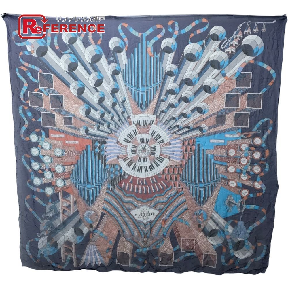 HERMES エルメス スカーフ カレ140 カレ 140 シルク ブルー