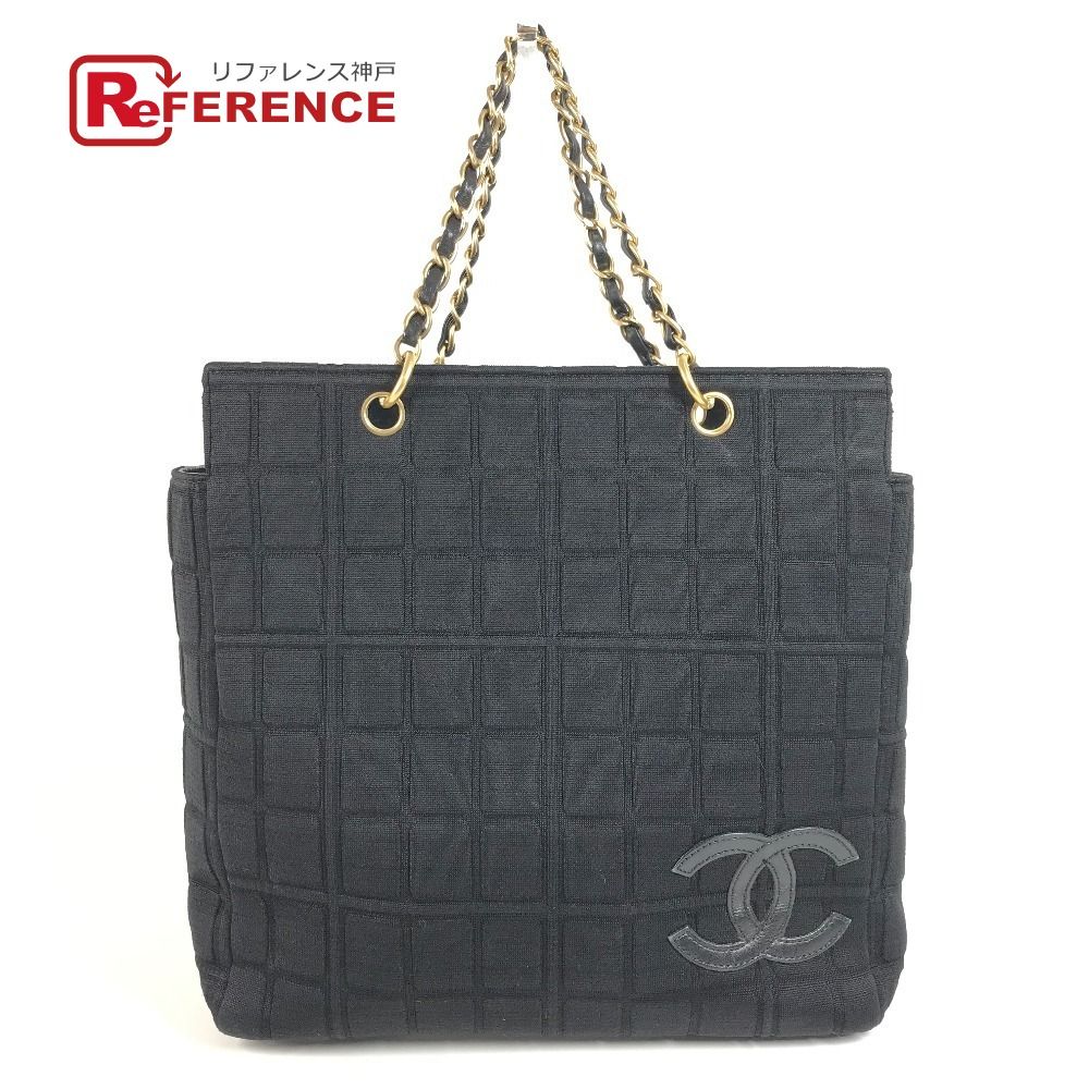 CHANEL シャネル ショルダーバッグ CC ココマーク ロゴ チョコバー コットン ブラック