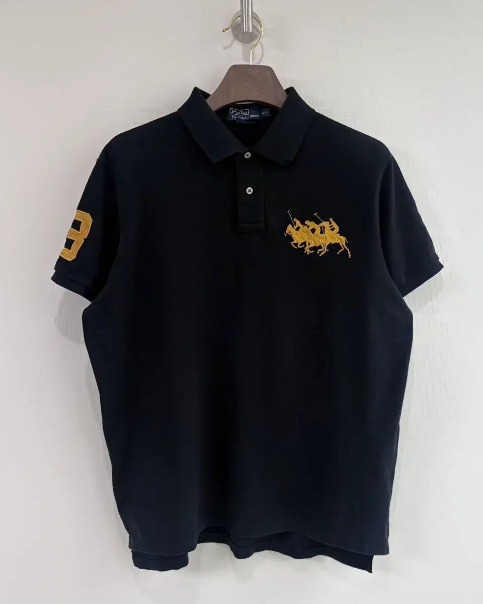 POLO RALPH LAUREN ブラック ビックポニー 半袖 カラーTシャツ XXL