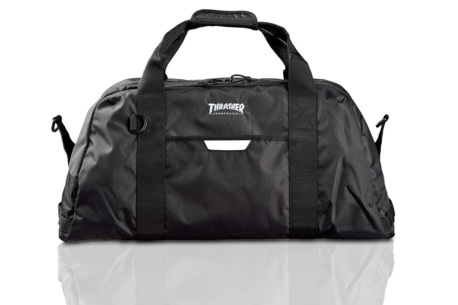 新品 [スラッシャー] ダッフルバッグ 55L(撥水加工・ベルト取り外し可能)[ THR-284 / Duffle Bag ] ジム 修学旅行 BKWT_ブラック・ホワイト FR