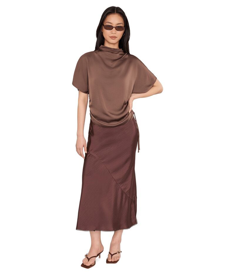 オールセインツ レディース ボトムスカート マキシ AllSaints Darya Maxi Skirt Bitter Brown ブラウン