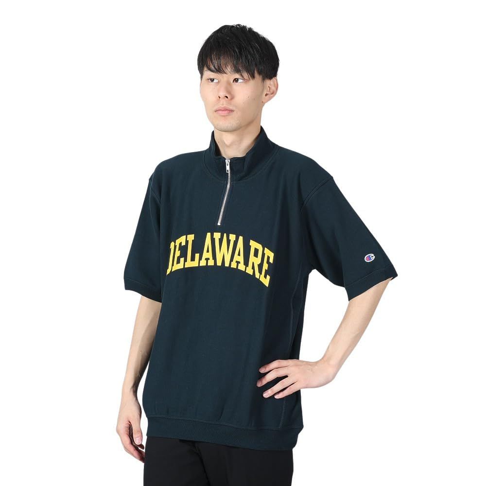 新品 スウェット 半袖 綿100% 10oz 裏毛 グラフィックプリント リバースウィーブ(R)ハーフスリーブハーフジップスウェットシャツ REVERSE WEAVE(R) C3-Z007-370-M
