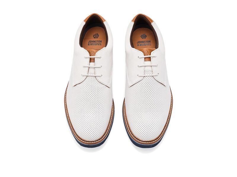 ジョンストンアンドマーフィー メンズ シューズ オックスフォード Johnston Murphy Tyson Perfed Plain Toe Ivory Nubuck アイボリー