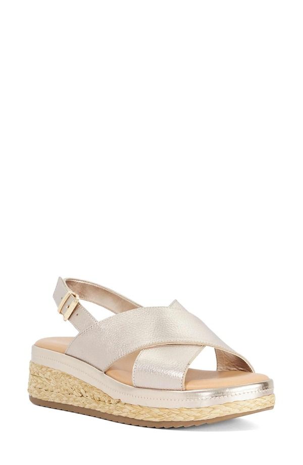 デューンロンドン レディース シューズ ヒール プラットフォーム サンダル Dune London Kiya Slingback Platform Wedge Sandal Champagne シャンパン