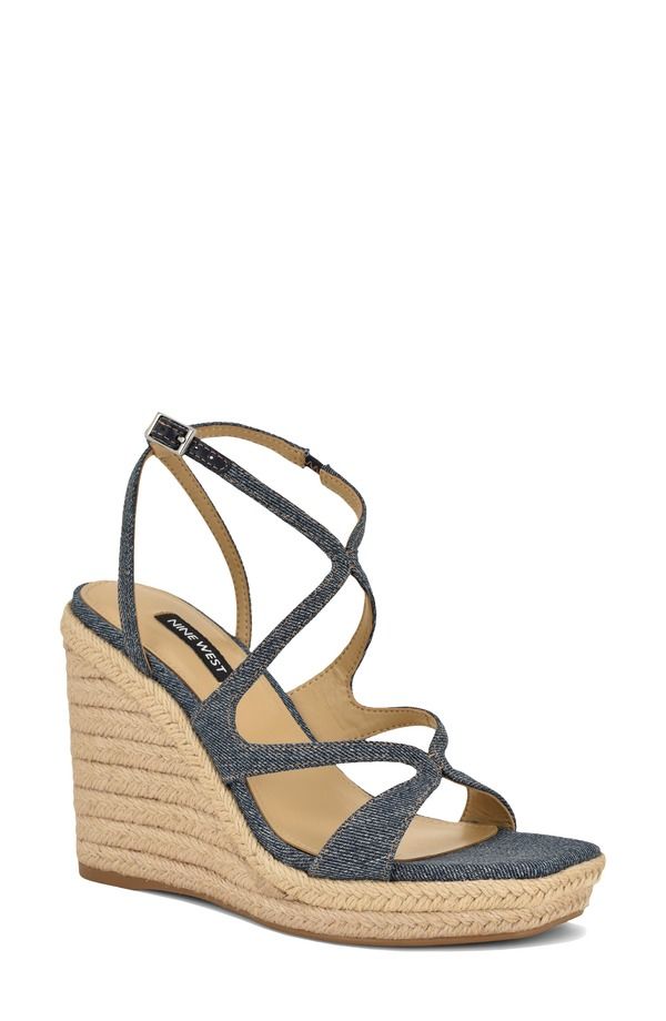 ナインウェスト レディース シューズ ヒール プラットフォーム サンダル Nine West Adriane Platform Wedge Sandal Medium Blue ブルー 25,404円