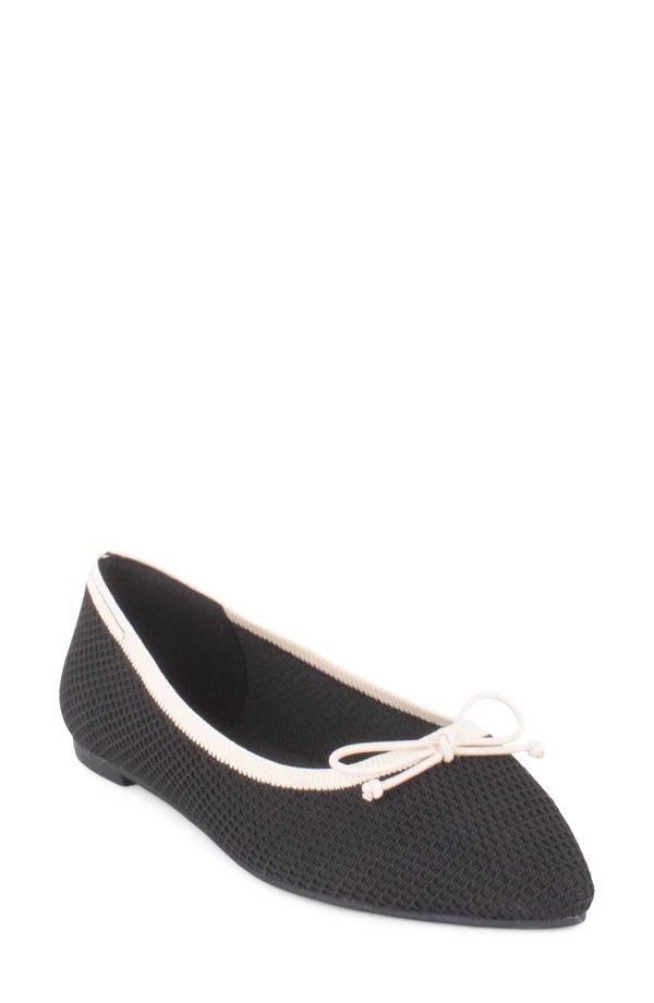 タハリ レディース シューズ パンプス Tahari Bogota Pointed Toe Flat Black Ivory アイボリー