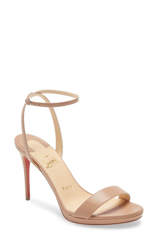クリスチャン・ルブタン レディース シューズ サンダル アンクル Christian Louboutin Loubi Queen Ankle Strap Sandal Nude Nappa