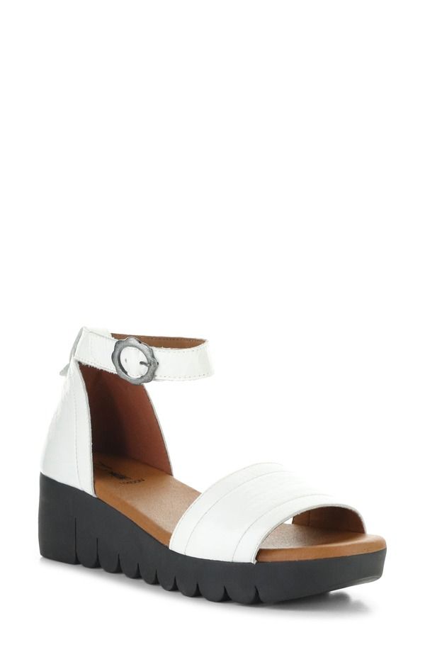 フライロンドン レディース シューズ ヒール プラットフォーム サンダル アンクル Fly London Voik Ankle Straplatform Wedge Sandal White ホワイト