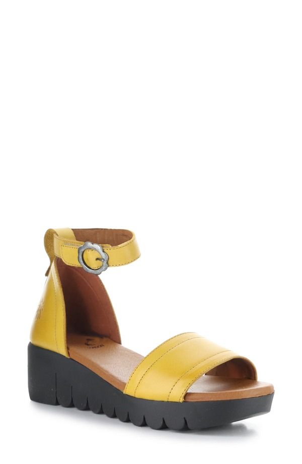 フライロンドン レディース シューズ ヒール プラットフォーム サンダル アンクル Fly London Voik Ankle Straplatform Wedge Sandal Mustard マスタード