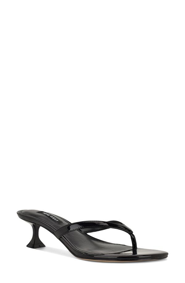 ナインウェスト レディース シューズ ヒール Nine West Cruise Kitten Heel Flip Flop Black ブラック