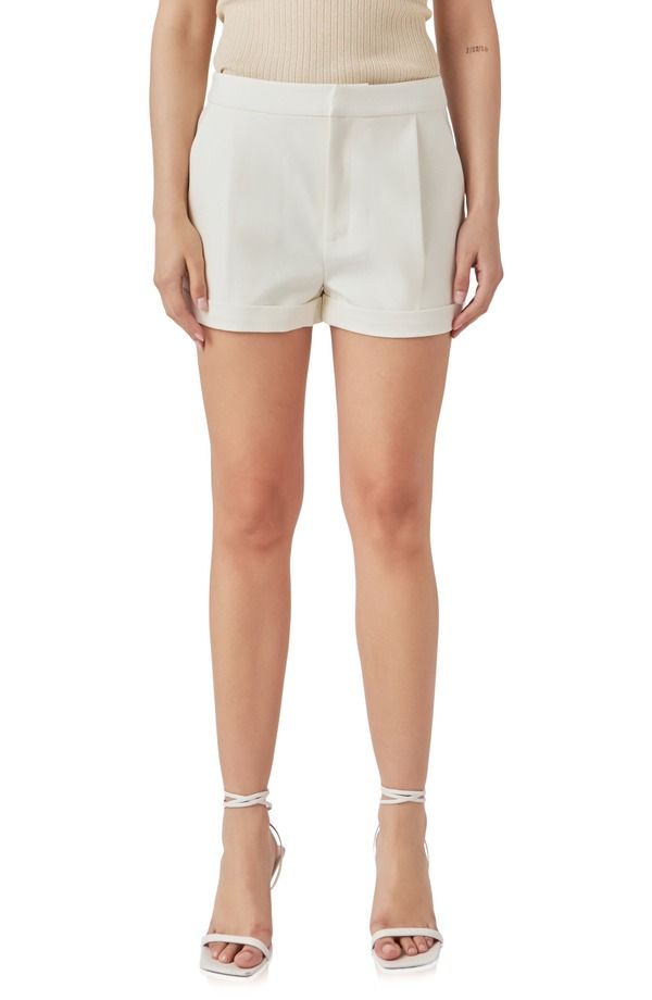 エンドレスローズ レディース ボトムス ハーフパンツ・ショーツ ローライズ プリーツ ショートパンツ Endless Rose Pleated Low Rise Shorts Ecru エクリュ