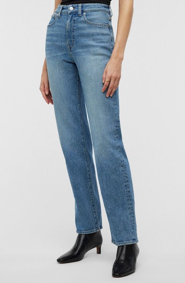 メイドウェル レディース ボトムス デニムパンツ ジーンズ Madewell The 90s Creasedition Straight Jeans Rondell Wash