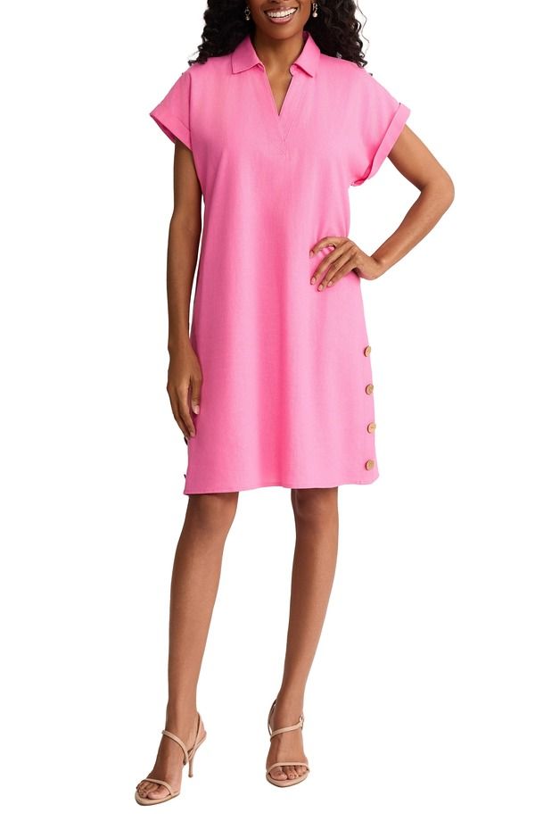 ジョーンズニューヨーク レディース ボトムス カジュアルパンツ リネン Jones New York Linen Blend Shift Dress Dutch Pink ピンク