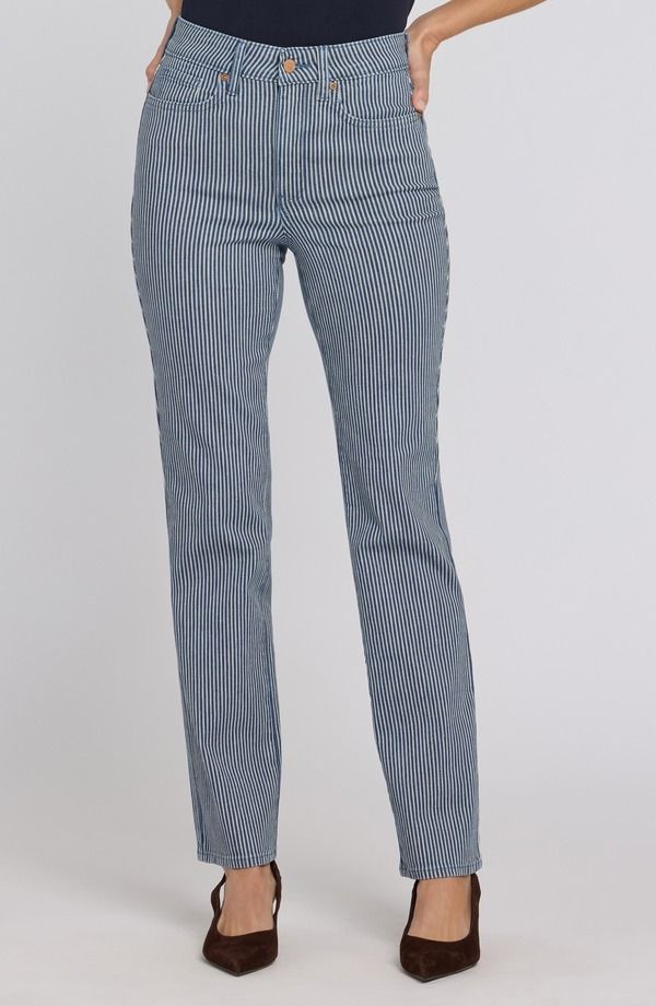 エヌワイディージェイ レディース ボトムス デニムパンツ ストレート ジーンズ NYDJ Marilyn Straight Leg Jeans Malaga Stripe ストライプ