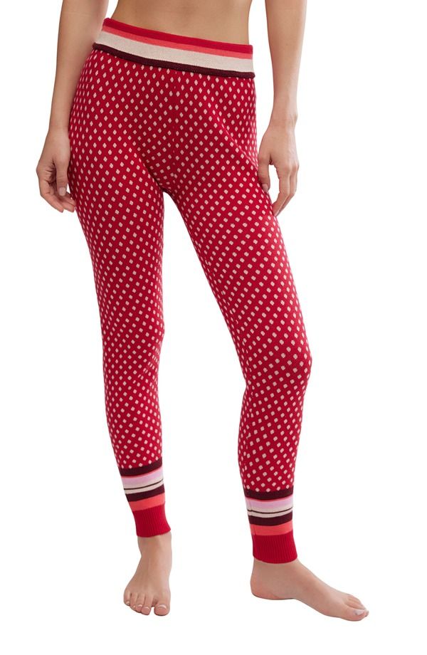 フリーピープル レディース ボトムス カジュアルパンツ レギンス Free People Falala Fair Isleggings Red Peppermint Dot レッド