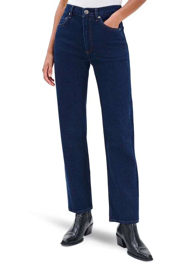 ラグアンドボーン レディース ボトムス デニムパンツ ストレート ジーンズ rag bone Harlow Mid Rise Straight Leg Jeans Dark Rinse
