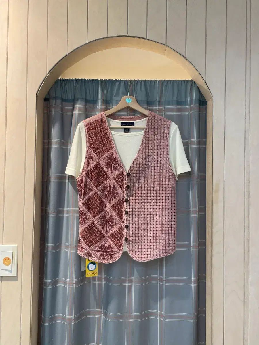 日本ヴィンテージ ウーブン 刺繍 ベスト