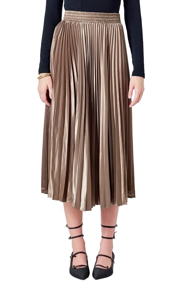 エンドレスローズ レディース ボトムスカート プリーツ Endless Rose Sunburst Pleated Skirt Mocha モカ 19,110円