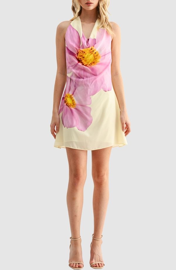 オールインフボール レディース トップス ワンピース フラワー柄 ミニ フラワー ホルター All in Favor Floral Halter Minidress Butter Orchid 14,230円