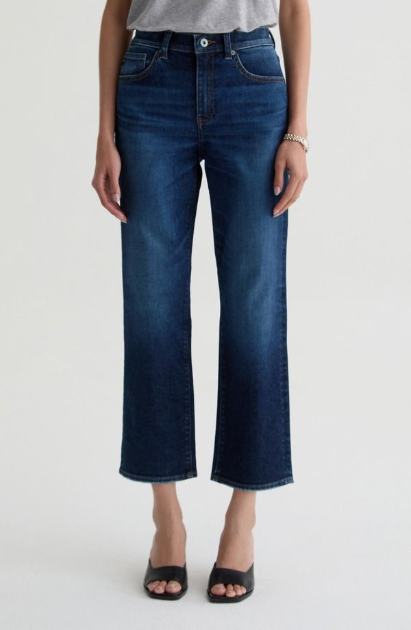 エージー レディース ボトムス デニムパンツ ストレート ジーンズ AG Brinley Mid Rise Crop Straight Leg Jeans Outspoken