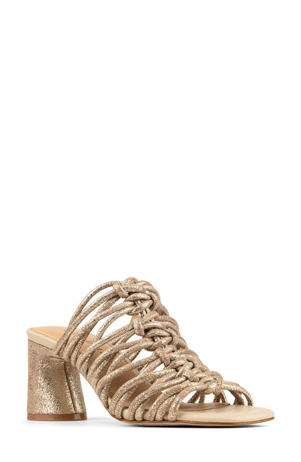 ドナルドプリネール レディース シューズ ヒール サンダル Donald Pliner Vyta Strappy Block Heel Sandal Platinum