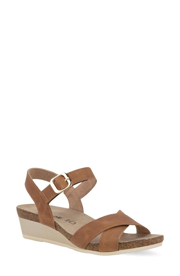 ナオト レディース シューズ ヒール サンダル Naothrone Wedge Sandalatte Brown Leather ブラウン