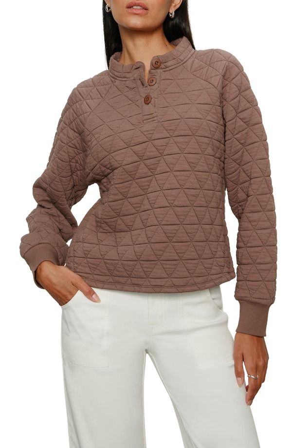 サンクチュアリー レディース アウター パーカー・スウェット キルティング シャツ Sanctuary Quilted Sweatshirt Morel Brown ブラウン