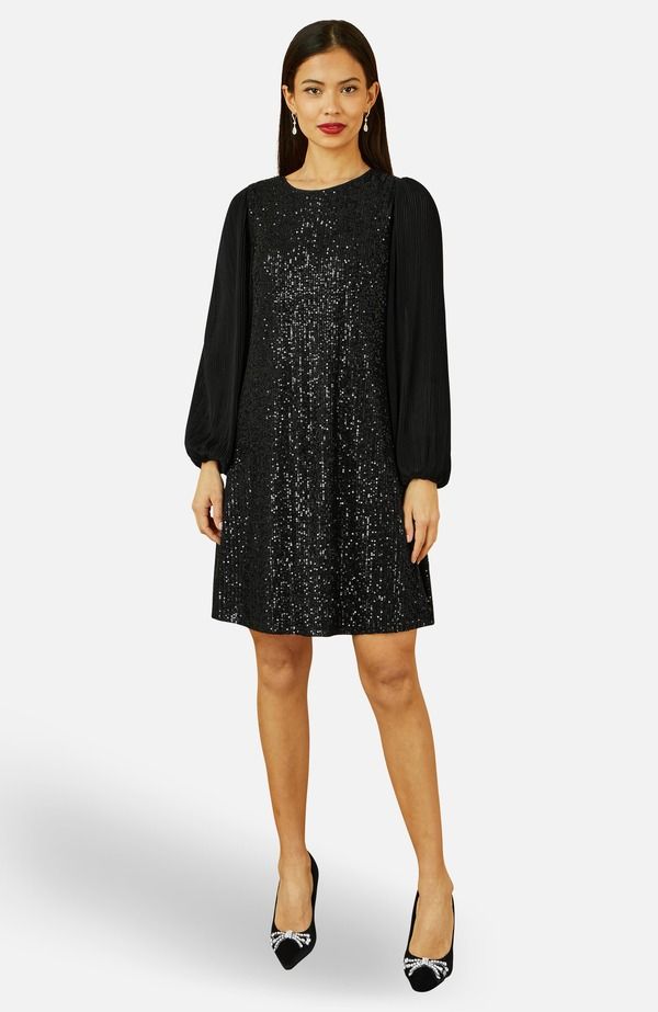 ユミキム レディース トップス ワンピース ベルベット スパンコール Yumi Velvet Sequin Tunic Dress Black ブラック