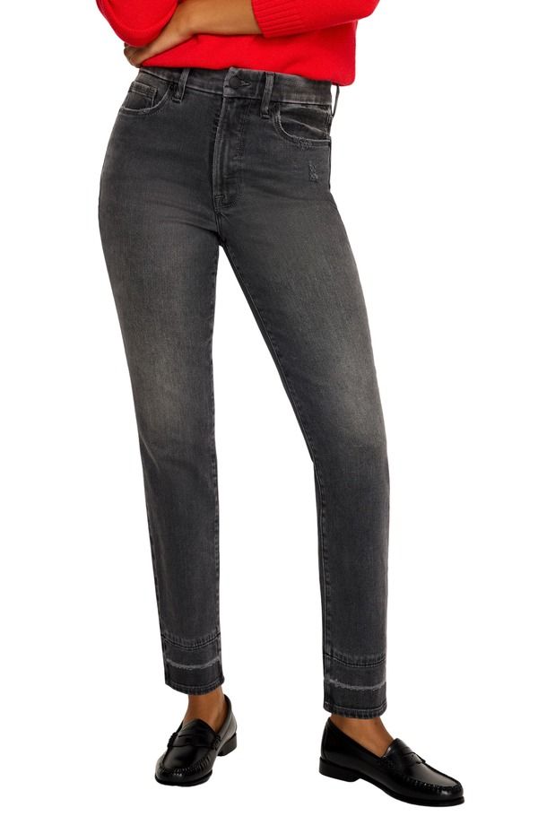 グッドアメリカン レディース ボトムス デニムパンツ ストレート ハイウエスト アンクル ジーンズ Good American Good Classic Released Hem High Waist Ankle Slim Straight Leg Jeans