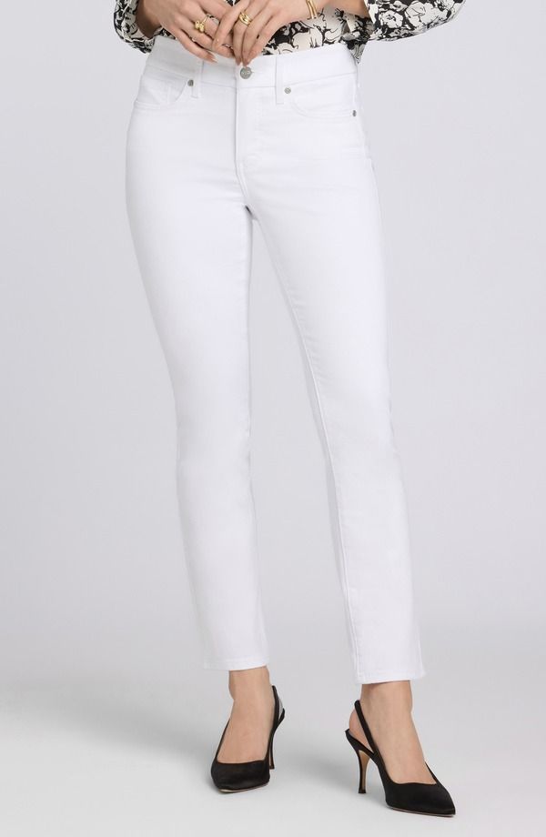 エヌワイディージェイ レディース ボトムス デニムパンツ アンクル ジーンズ NYDJ Sheri Waist Match Ankle Slim Jeans Optic White ホワイト