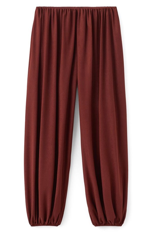 マンゴ レディース ボトムス レギンス プリーツ パンツ MANGO Pleated Balloon Pants Russet
