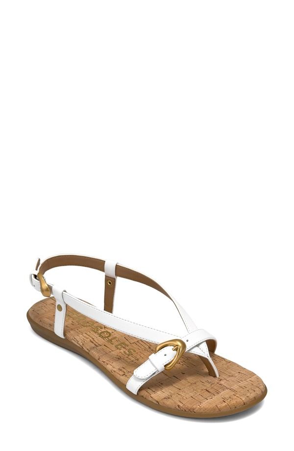 エアロソールズ レディース シューズ サンダル Aerosoles Iride Slingback Sandal White Cork Footed Fx Nappa ホワイト