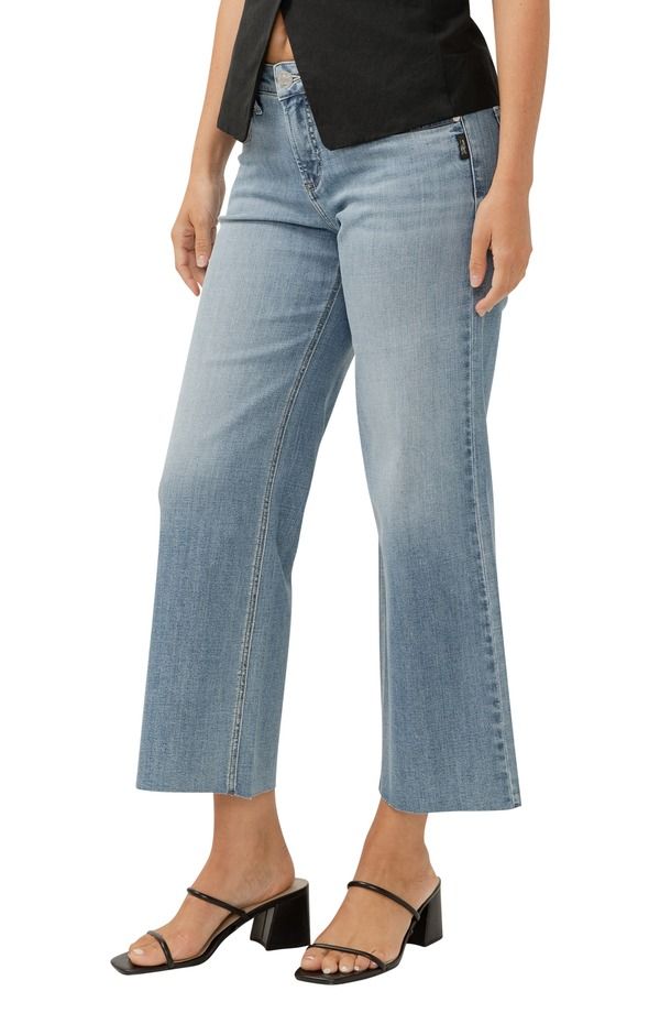 シルバー ジーンズ レディース ボトムス デニムパンツ ワイドレッグ アンクル Silver Jeans Co Suki Curvy Raw Hemid Rise Ankle Wide Leg Jeans Indigo インディゴ シルバー ジーンズ レディース ボトムス デニムパンツ ワイドレッグ アンクル Silver Jeans Co Suki Curvy Raw Hemid Rise Ankle Wide Leg Jeans Indigo インディゴ