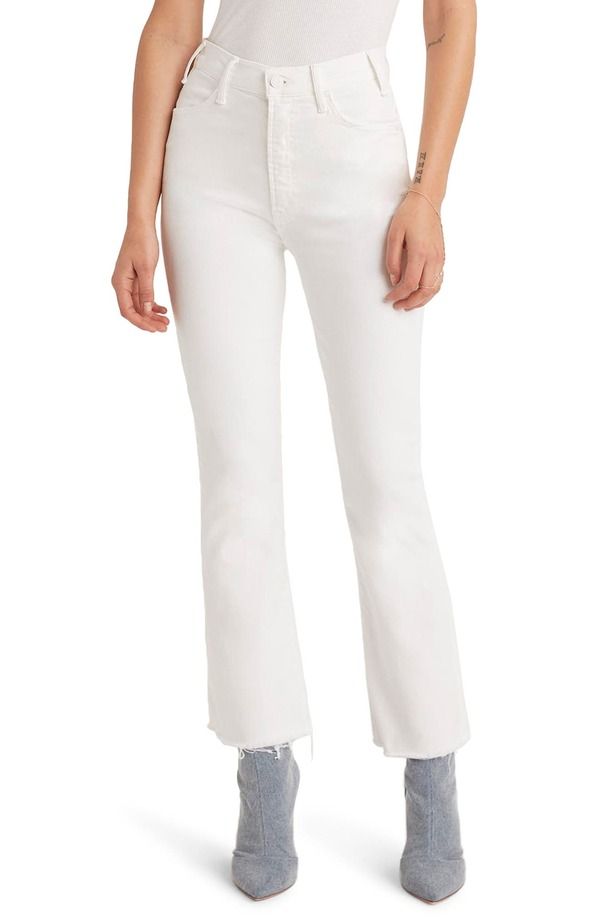 マザー レディース ボトムス デニムパンツ ブーツカット ハイウエスト アンクル ブーツ ジーンズ MOTHER The Hustler High Waist Fray Hem Ankle Bootcut Jeans Fairest Of Them All