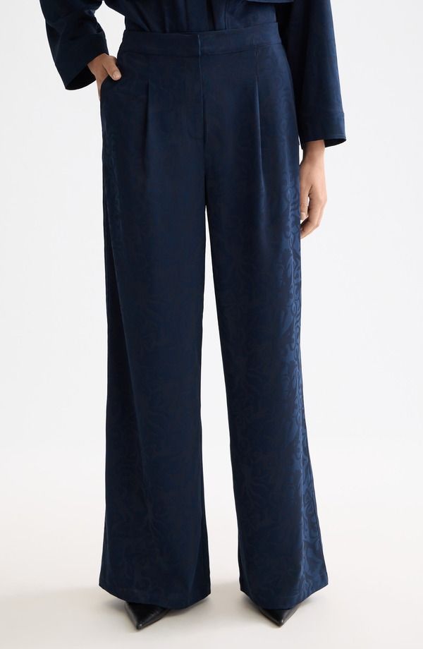 スコッチアンドソーダ レディース ボトムス レギンス ワイドレッグ ハイウエスト パンツ Scotch Soda Eleni Jacquard High Waist Wide Leg Pantsky Captain