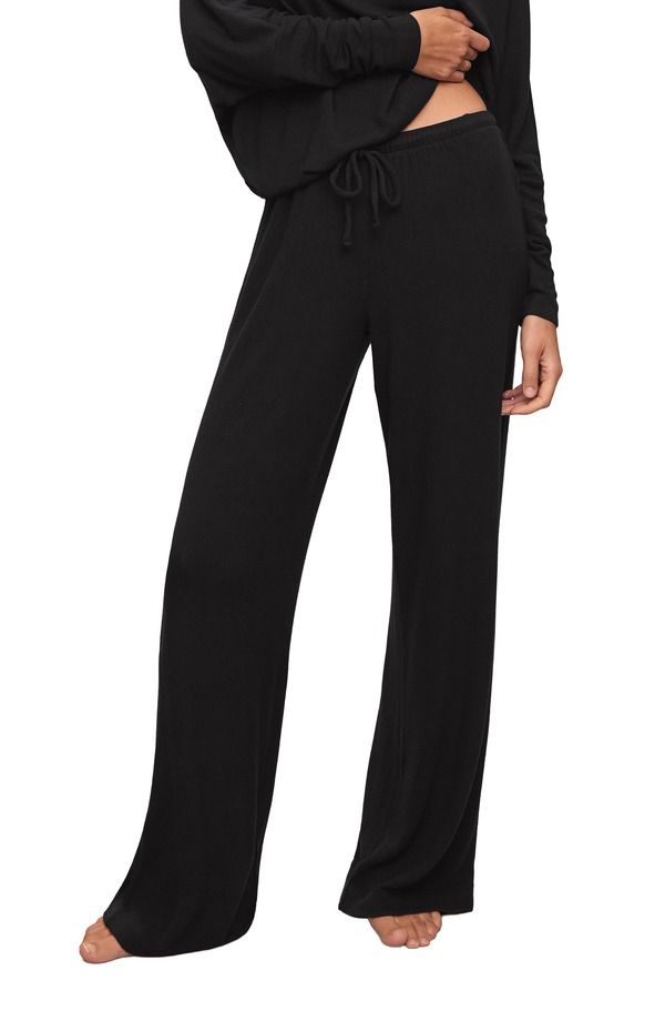 エバージェイ レディース ボトムス デニムパンツ ストレート Eberjey Cozy Time Straight Leg Lounge Pants Black ブラック