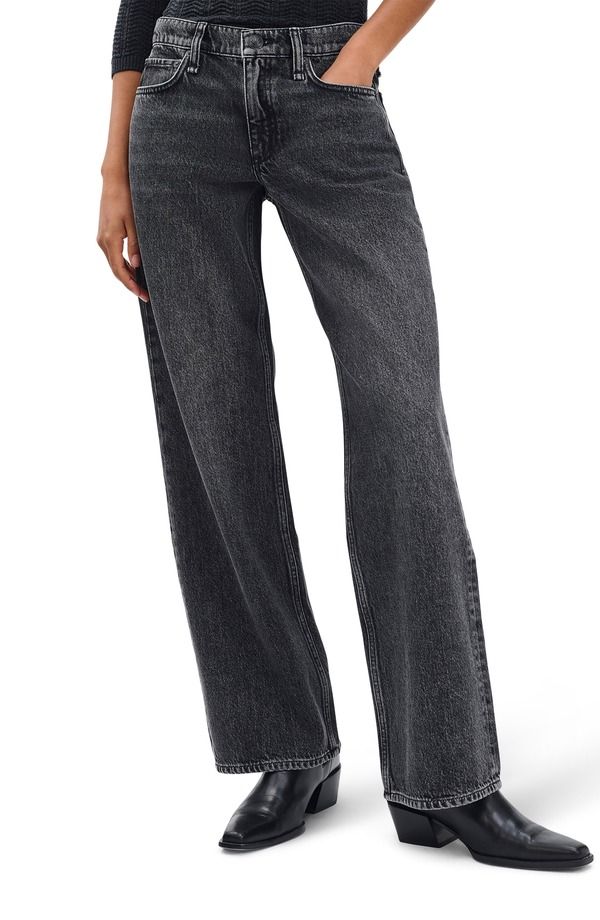 ラグアンドボーン レディース ボトムス デニムパンツ ローライズ ジーンズ rag bone Saige Low Rise Relaxed Straight Jeans Charcoal チャコール