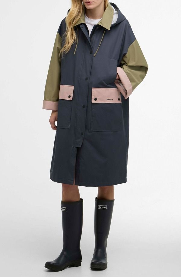 バブアー レディース アウター ジャケット・ブルゾン フーデッドジャケット Barbour Blearigg Waterepellent Longline Hooded Jacket Dusk Grey Gardenia グレー
