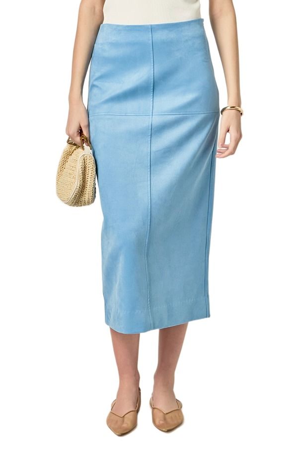 イングリッシュファクトリー レディース ボトムスカート ミディ スエード English Factory Faux Suede Midi Skirt Slate Blue スレート