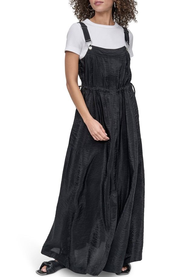 ダナ キャラン ニューヨーク レディース トップス ワンピース オーバーオール マキシ DKNY Overall Maxi Dress Black ブラック