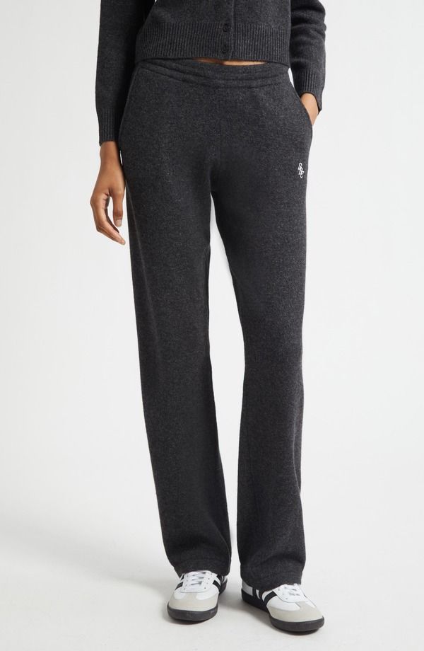 スポーティ アンド リッチ レディース ボトムス カジュアルパンツ ウール ジョガーパンツ Sporty Rich Cashmere Wool Joggers Dark Grey グレー